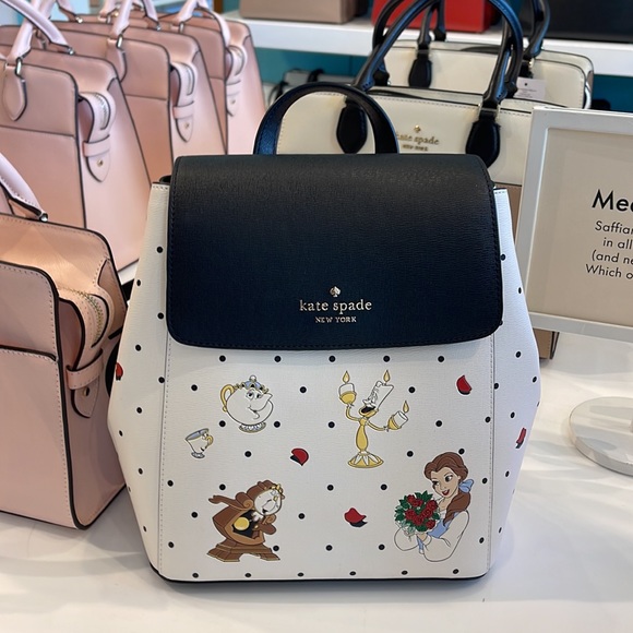 Disney X Kate Spade The Beauty Medium Flap Backpack 
Cream Multi 
NWT - Picture 13 of 16